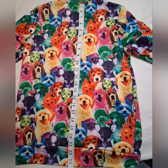 Jxstar Neon Rainbow Dogs - Zip-Up Christmas Holiday Hoodie Size 150 (10–11Y) - Picture 4 of 7